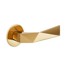Deurkruk Luxury op rond rozet - PVD glans goud