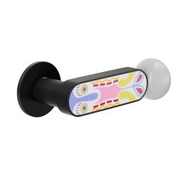 Deurkruk Crisalide op rond rozet - mat zwart/decor