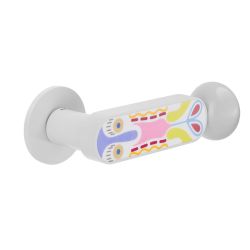 Deurkruk Crisalide op rond rozet - wit/decor