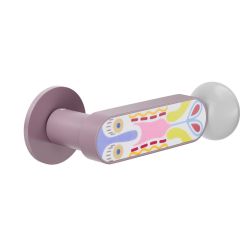Deurkruk Crisalide op rond rozet - violet/decor