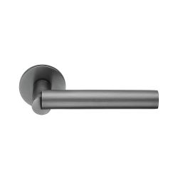 Deurkruk Boole op rond rozet - PVD gun metal