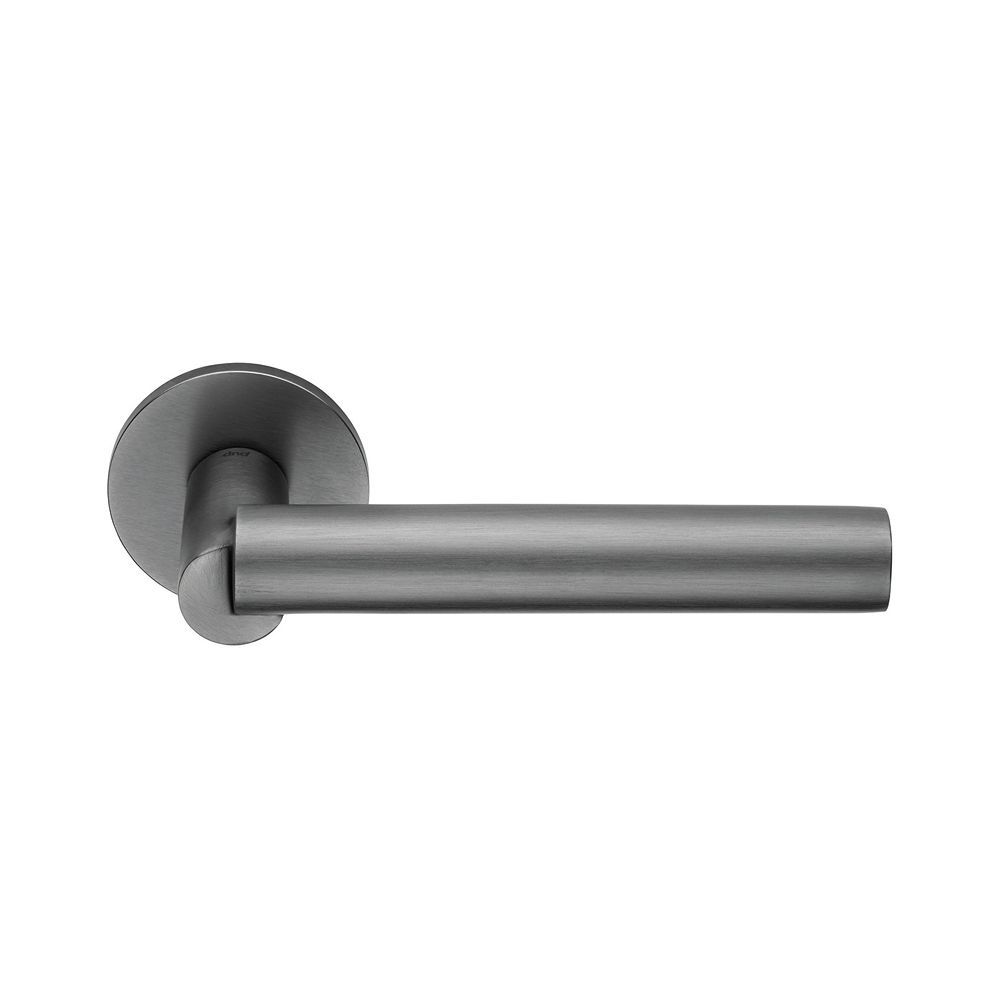 Deurkruk Boole op rond rozet - PVD gun metal