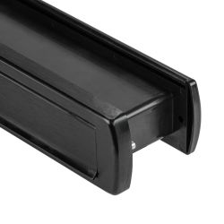 AXA briefplaat met tochtklep en schacht Curve Plus deurdikte tot 102mm. - aluminium/zwart geslepen