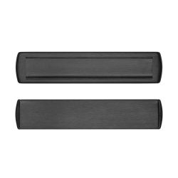 AXA briefplaat met tochtklep en schacht Curve Plus deurdikte tot 102mm. - aluminium/zwart geslepen