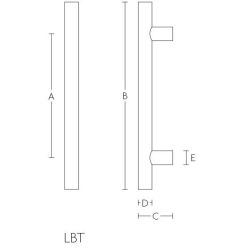 BASICS LBT greep 19x200x300mm paarsgewijs - mat RVS