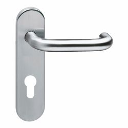 Intersteel Deurkruk Rond op schild profielcilindergat 72mm brandvertragend - RVS