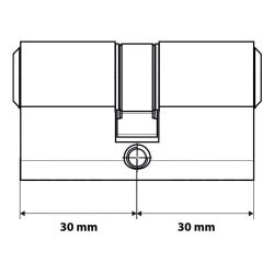 Starx profielcilinder gelijksluitend (3x) vernikkeld - 60mm