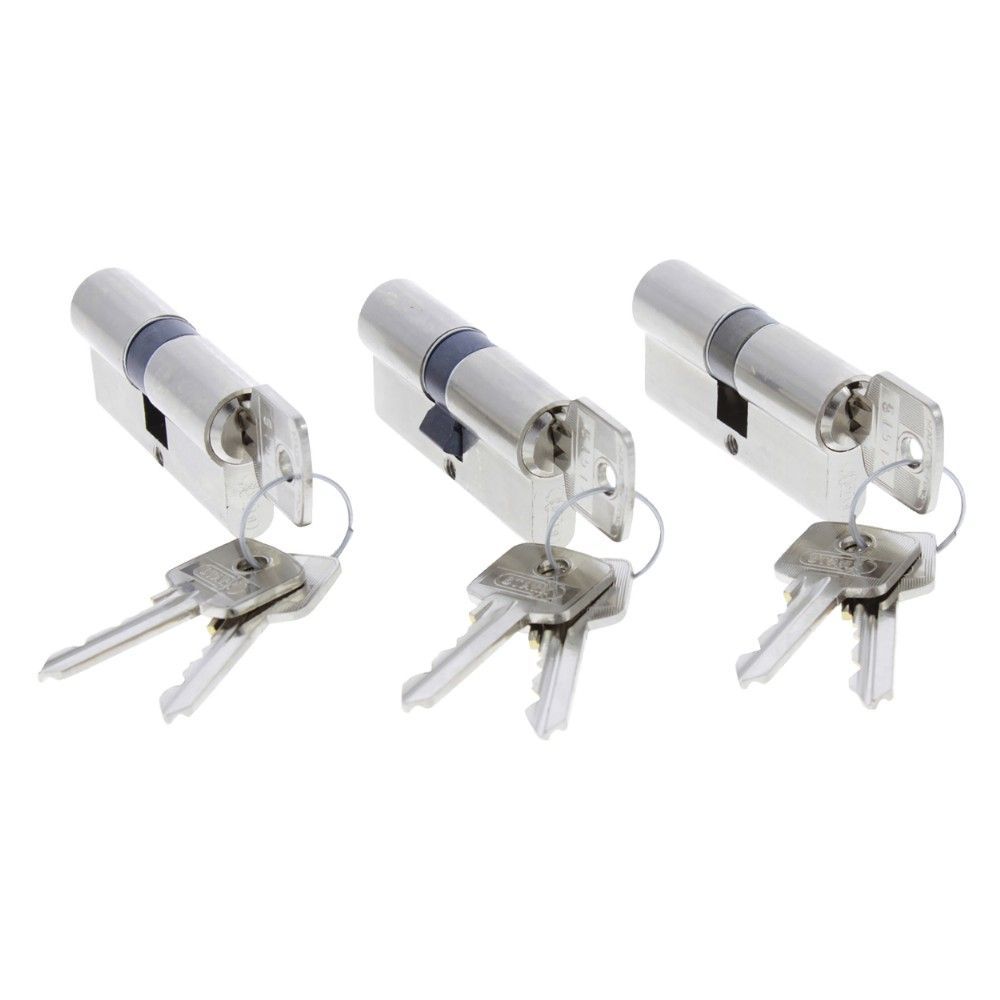 Starx profielcilinder gelijksluitend (3x) vernikkeld - 60mm