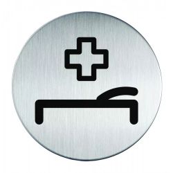 Pictogram zelfklevend rond EHBO-ruimte RVS