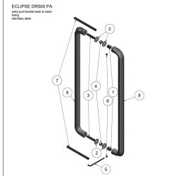Set grepen David Rockwell ECLIPSE DR500 PA incl. paarsgewijze bevestiging - brons