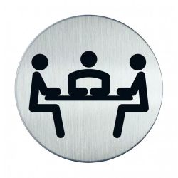 Pictogram zelfklevend rond vergaderruimte RVS