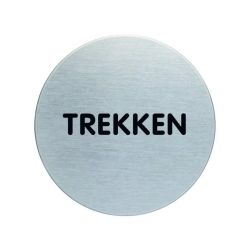 Pictogram zelfklevend rond trekken RVS