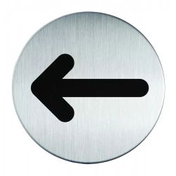 Pictogram zelfklevend rond pijl RVS