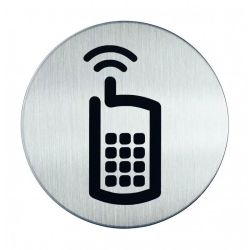 Pictogram zelfklevend rond GMS toegestaan RVS