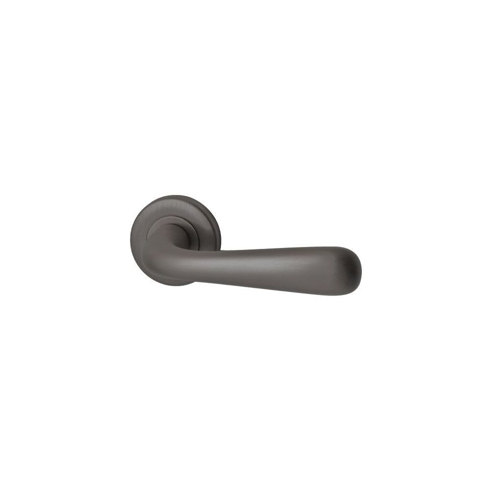 Deurkruk Silvia op rond rozet - PVD gun metal