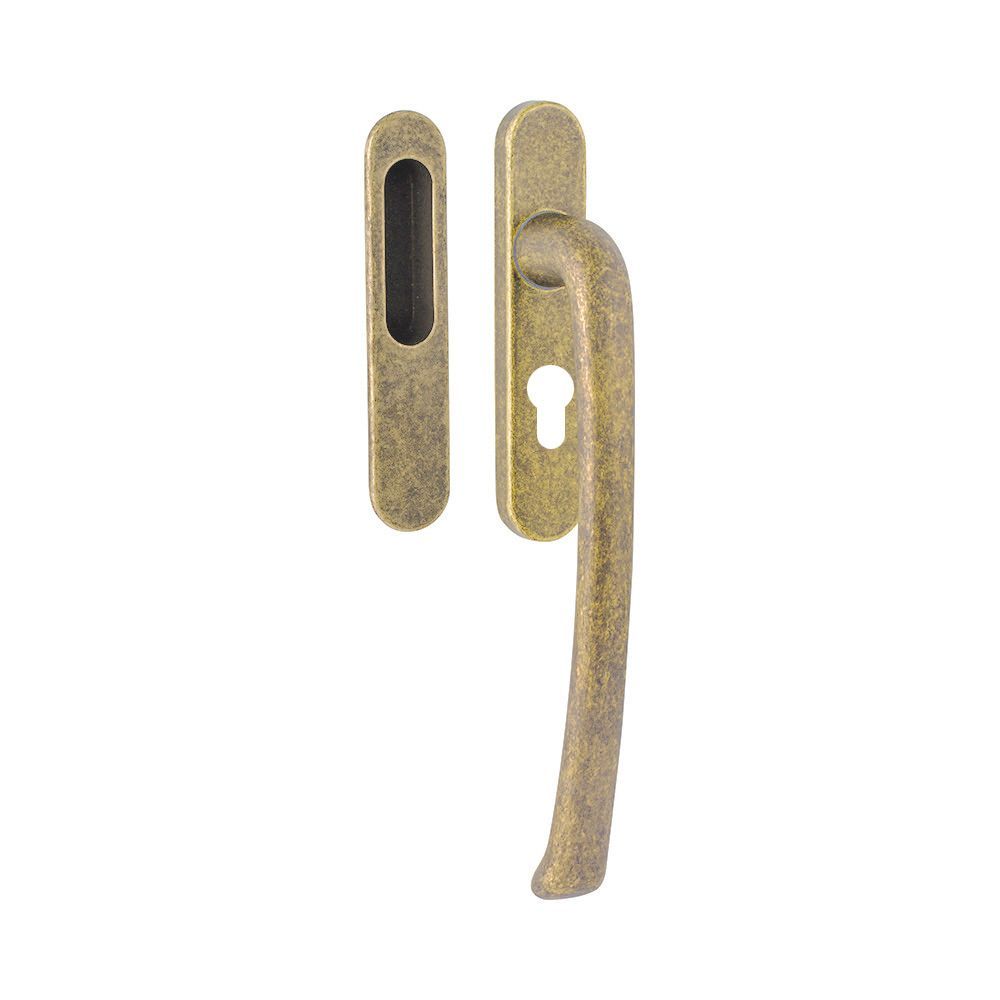 Hefschuifdeurgreep Priamo enkel PC69 - messing getrommeld