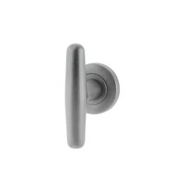 Deurkruk Emma T-model op rond rozet - PVD Inox