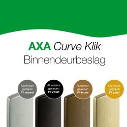AXA Curve klik deurkruk Blok op blind schild - aluminium/zwart