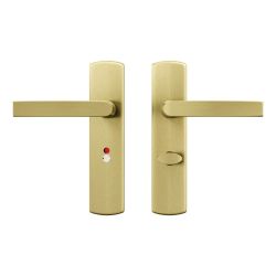 AXA Curve klik deurkruk Blok op schild WC-/badkamersluiting 63/8 mm - aluminium/goud