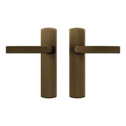 AXA Curve klik deurkruk Blok op blind schild - aluminium/brons