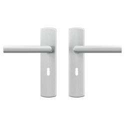 AXA Curve klik deurkruk Milan op schild sleutelgat 56mm - aluminium