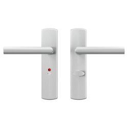 AXA Curve klik deurkruk Milan op schild WC-/badkamersluiting 63/8 mm - aluminium