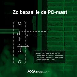AXA Curve klik deurkruk Milan op schild profielcilindergat 55mm - aluminium/zwart