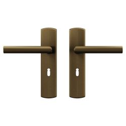 AXA Curve klik deurkruk Milan op schild sleutelgat 56mm - aluminium/brons