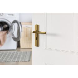 AXA Curve klik deurkruk Milan op schild sleutelgat 56mm - aluminium/brons