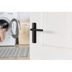 AXA Curve klik deurkruk Milan op schild sleutelgat 56mm - aluminium/zwart