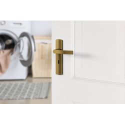 AXA Curve klik deurkruk Blok op schild sleutelgat 56mm - aluminium/brons