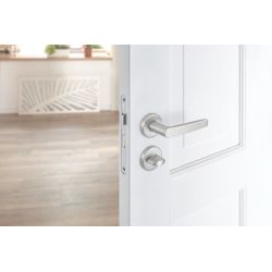 AXA Curve klik deurkruk Blok op rozet met toilet-/badkamersluiting- aluminium