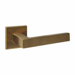 Intersteel deurkruk Q 05 op rozet verdekt 53x53x6mm -  PVD messing mat
