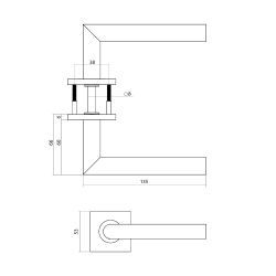 Intersteel deurkruk Q 04 op rozet verdekt 53x53x6mm -  PVD messing mat
