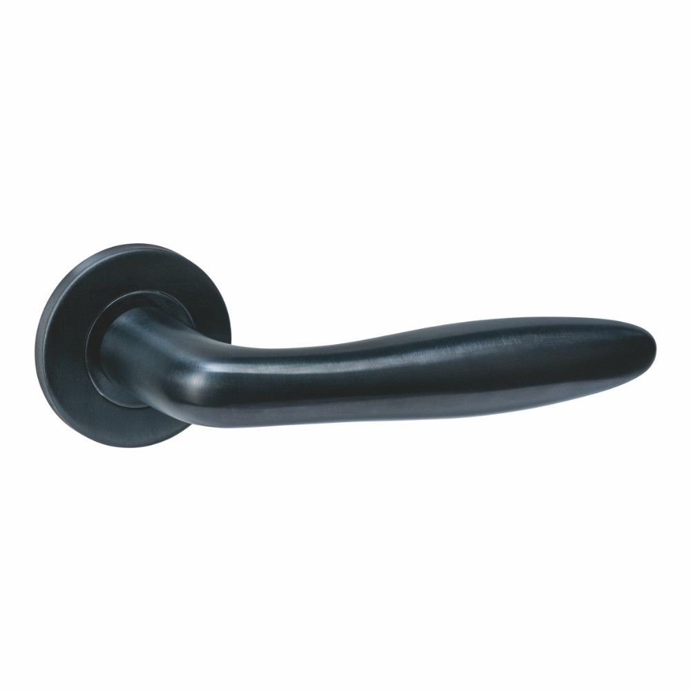 Intersteel deurkruk Q 03 op rozet verdekt ø52x6mm -  PVD zwart