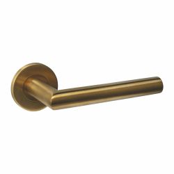 Intersteel deurkruk Q 01 op rozet verdekt ø52x6mm -  PVD messing mat
