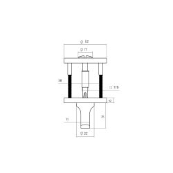 Intersteel WC-sluiting verdekt ø52x6mm -  met stift 6-8mm -  PVD brons