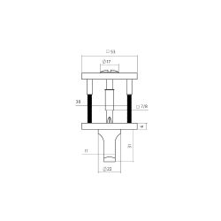 Intersteel WC-sluiting verdekt 53x53x6mm -  met stift 6-8mm -  PVD antraciet
