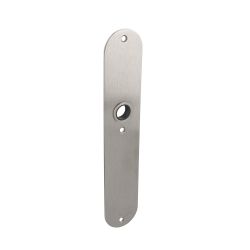 P+E afgerond langschild PC72 met 3 bevestigingsgaten 240x45x2mm - RVS