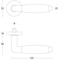 Intersteel deurkruk Combinatie op rozet verdekt ø53x10mm - PVD messing getrommeld/zwart