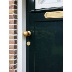 Intersteel SKG3 veiligheidsrozetten rond verdekt ø52x12mm profielcilindergat met kerntrekbeveiliging - PVD messing getrommeld