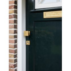 Intersteel SKG3 veiligheidsrozetten vierkant 54x54x12mm profielcilindergat met kerntrekbeveiliging - PVD messing getrommeld