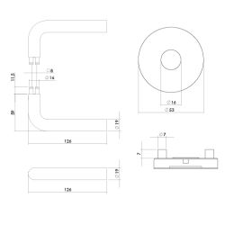 Intersteel deurkruk Luzern met rozet massief verdekt ø53x10mm met nokken - PVD RVS