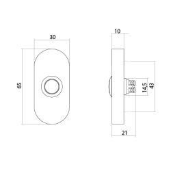 Intersteel deurbel ovaal 65x30x10mm verdekt - PVD RVS getrommeld