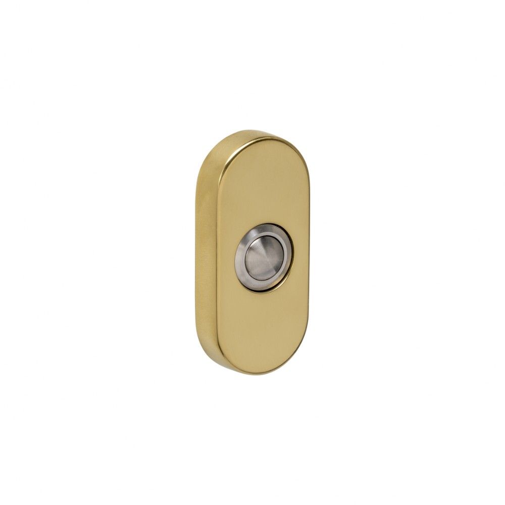 Intersteel deurbel ovaal 65x30x10mm verdekt - PVD messingkleur