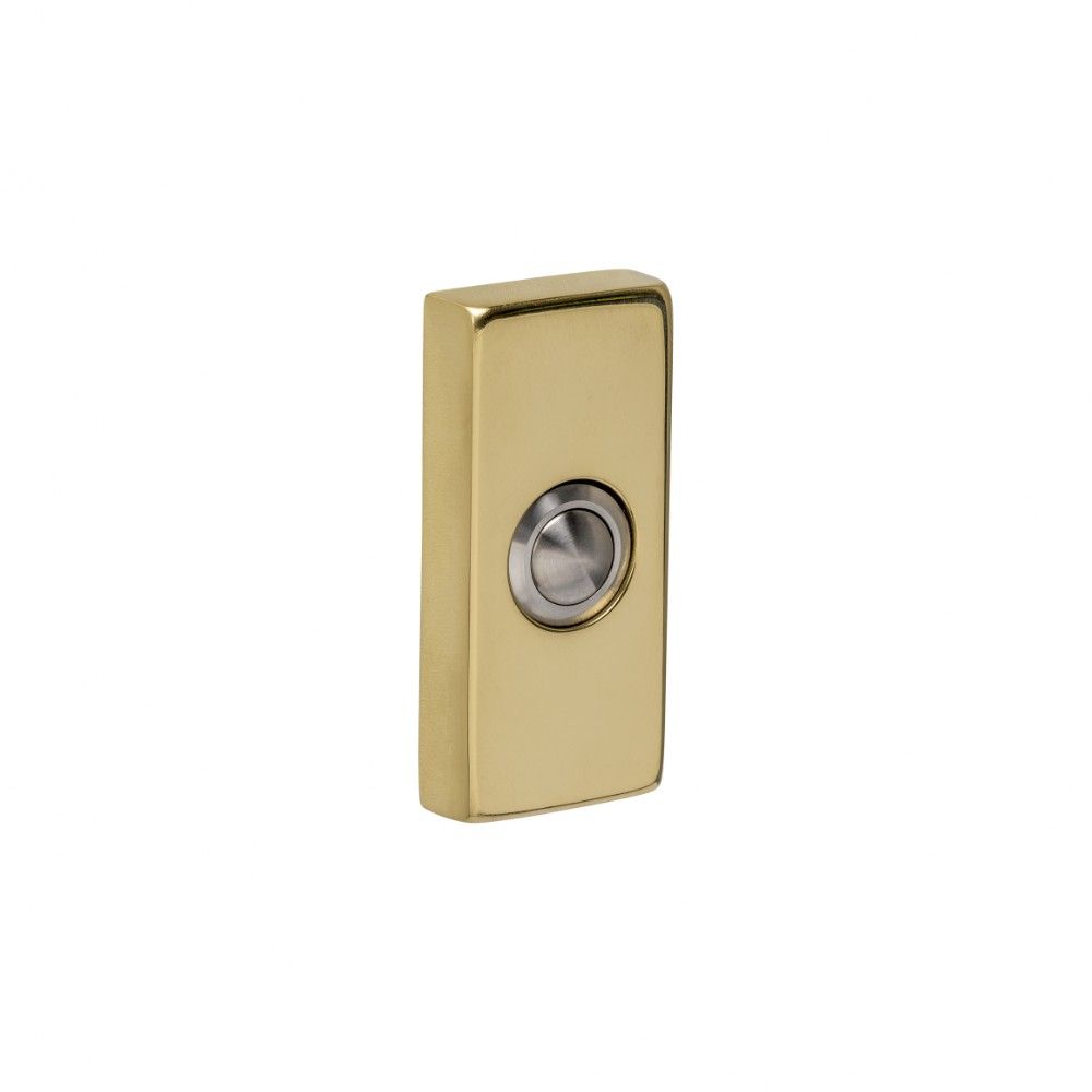 Intersteel deurbel rechthoekig 65x30x10mm verdekt - PVD messingkleur