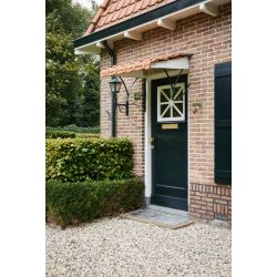 Intersteel voordeurknop vierkant 64x64mm op achterplaat 54x54mm verkropt éénzijdige montage - PVD messing getrommeld