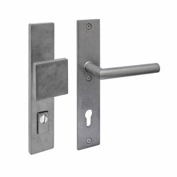 Intersteel SKG3 veiligheidsbeslag voordeur rechthoekig 250x50mm greep/kruk Jura PC92 kerntrekbeveiliging - PVD RVS getrommeld