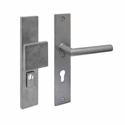 Intersteel SKG3 veiligheidsbeslag voordeur rechthoekig 250x50mm greep/kruk Jura PC72 kerntrekbeveiliging - PVD RVS getrommeld