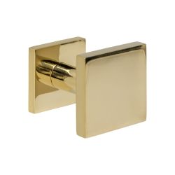 Intersteel voordeurknop vierkant 64x64mm op achterplaat 54x54mm verkropt éénzijdige montage - PVD messingkleur